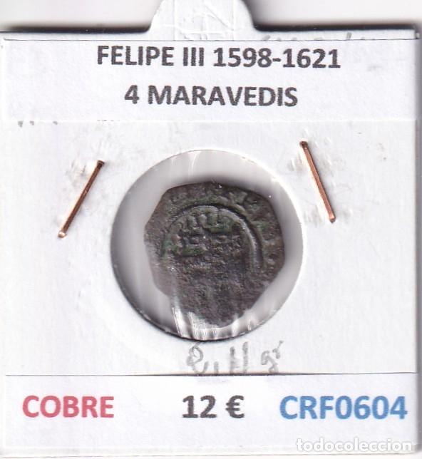 Monedas de Espa&ntilde;a: CRF0604 MONEDA ESPA&Ntilde;A FELIPE III 1598-1621 4 MARAVEDIS COBRE