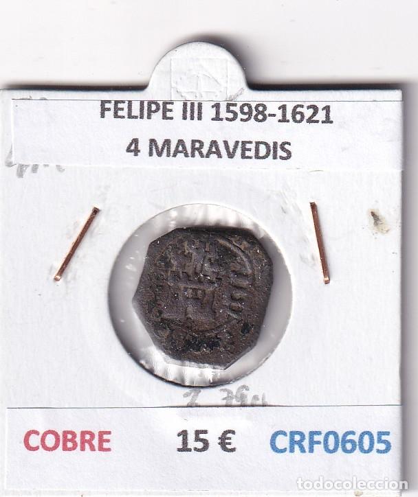 Monedas de Espa&ntilde;a: CRF0605 MONEDA ESPA&Ntilde;A FELIPE III 1598-1621 4 MARAVEDIS COBRE