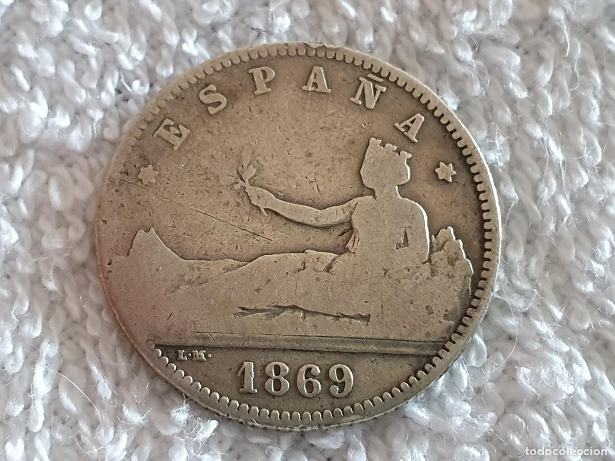 Monedas de Espa&ntilde;a: Moneda 1 peseta 1869 &rdquo;espa&ntilde;a&rdquo; plata - muy escasa