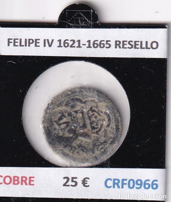 Monete da Spagna: CRF0966 MONEDA ESPA&Ntilde;A FELIPE IV 1621-1665 RESELLO COBRE