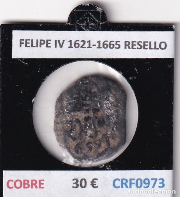 Coins of Spain: CRF0973 MONEDA ESPA&Ntilde;A FELIPE IV 1621-1665 RESELLO COBRE