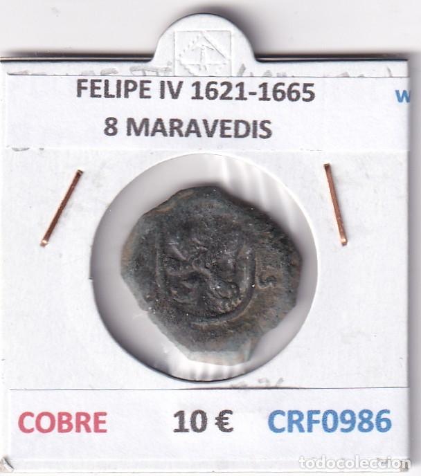 Coins of Spain: CRF0986 MONEDA ESPA&Ntilde;A FELIPE IV 1621-1665 8 MARAVEDIS COBRE
