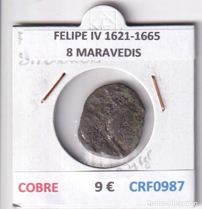 Coins of Spain: CRF0987 MONEDA ESPA&Ntilde;A FELIPE IV 1621-1665 8 MARAVEDIS COBRE