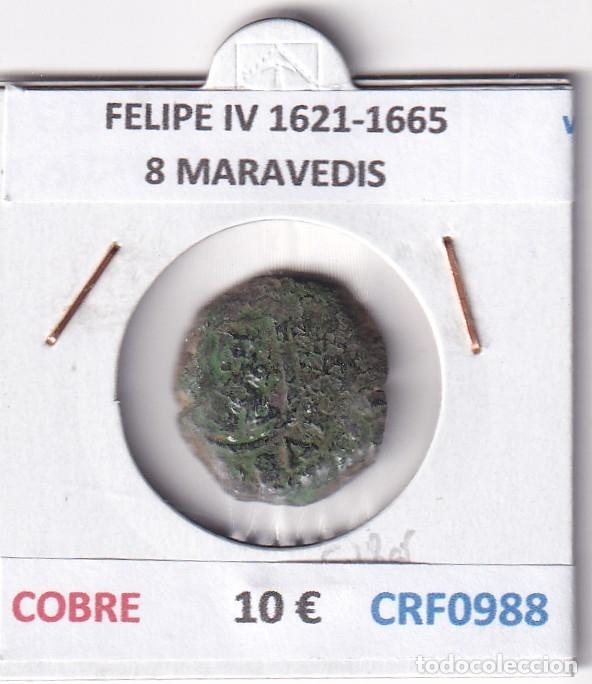 Coins of Spain: CRF0988 MONEDA ESPA&Ntilde;A FELIPE IV 1621-1665 8 MARAVEDIS COBRE