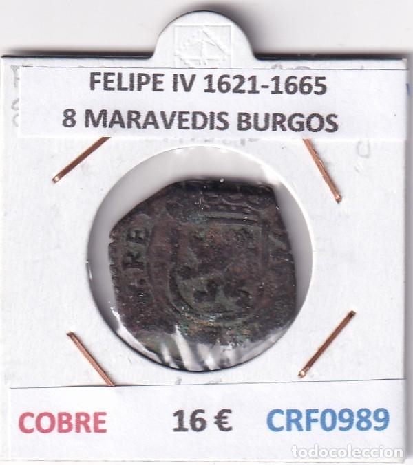 Coins of Spain: CRF0989 MONEDA ESPA&Ntilde;A FELIPE IV 1621-1665 8 MARAVEDIS BURGOS COBRE