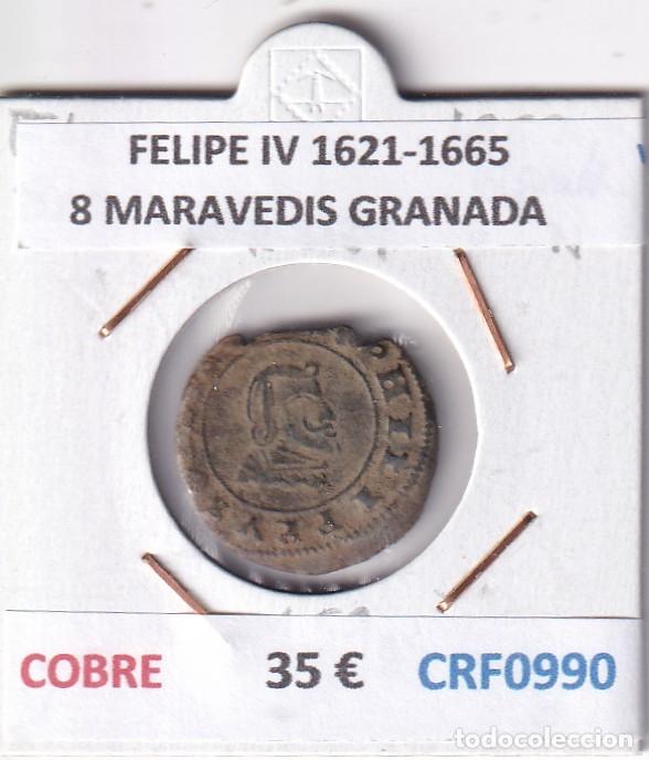 Coins of Spain: CRF0990 MONEDA ESPA&Ntilde;A FELIPE IV 1621-1665 8 MARAVEDIS GRANADA COBRE
