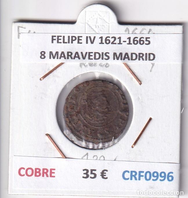 Coins of Spain: CRF0996 MONEDA ESPA&Ntilde;A FELIPE IV 1621-1665 8 MARAVEDIS MADRID COBRE