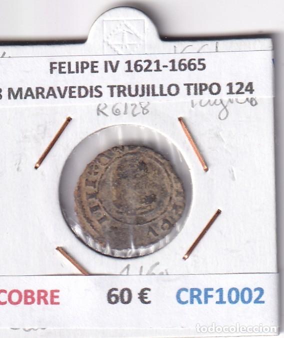 Coins of Spain: CRF1002 MONEDA ESPA&Ntilde;A FELIPE IV 1621-1665 8 MARAVEDIS TRUJILLO TIPO 124 COBRE