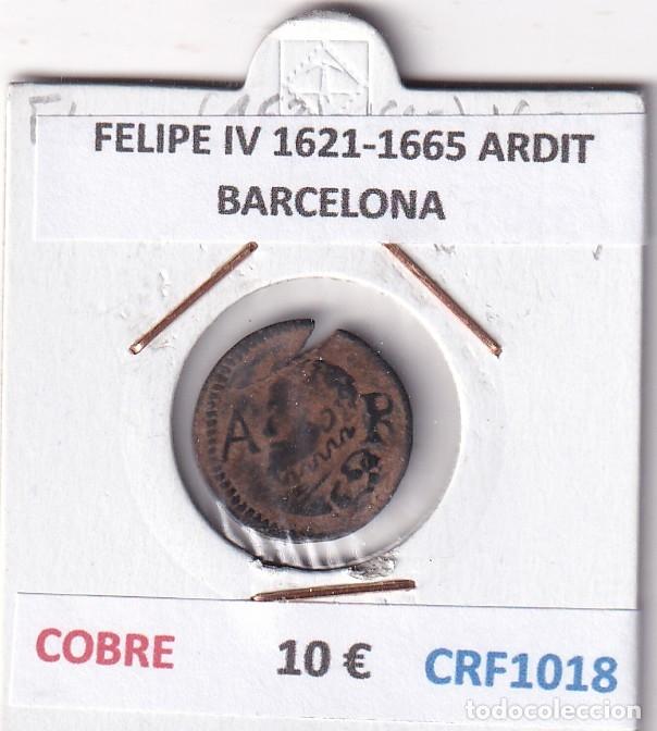 Monedas de Espa&ntilde;a: CRF1018 MONEDA ESPA&Ntilde;A FELIPE IV 1621-1665 ARDIT BARCELONA COBRE