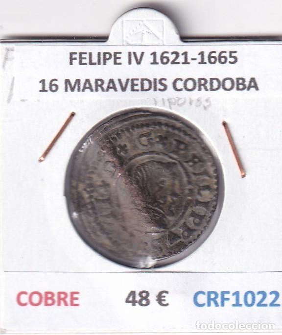 Monedas de Espa&ntilde;a: CRF1022 MONEDA ESPA&Ntilde;A FELIPE IV 1621-1665 16 MARAVEDIS CORDOBA COBRE