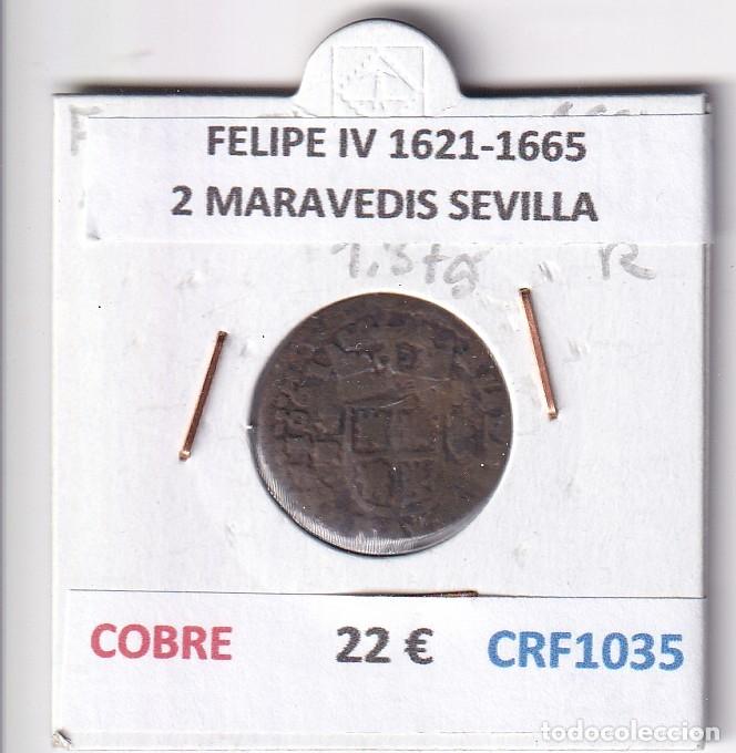 Monedas de Espa&ntilde;a: CRF1035 MONEDA ESPA&Ntilde;A FELIPE IV 1621-1665 2 MARAVEDIS SEVILLA COBRE