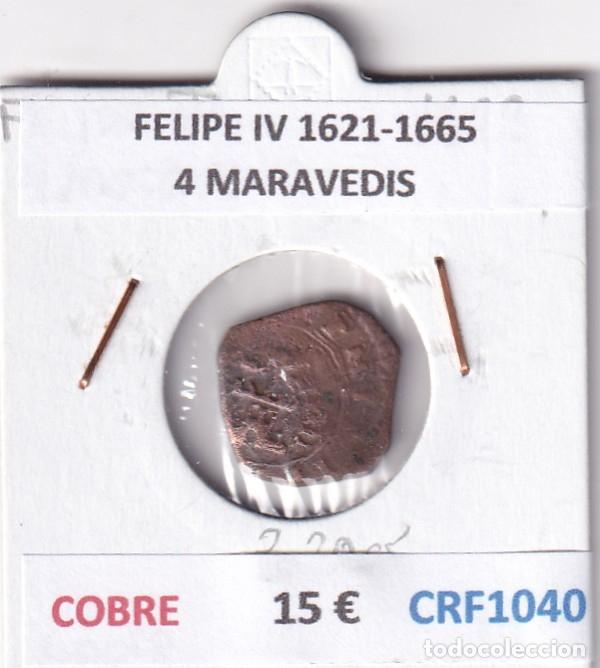 Monedas de Espa&ntilde;a: CRF1040 MONEDA ESPA&Ntilde;A FELIPE IV 1621-1665 4 MARAVEDIS COBRE