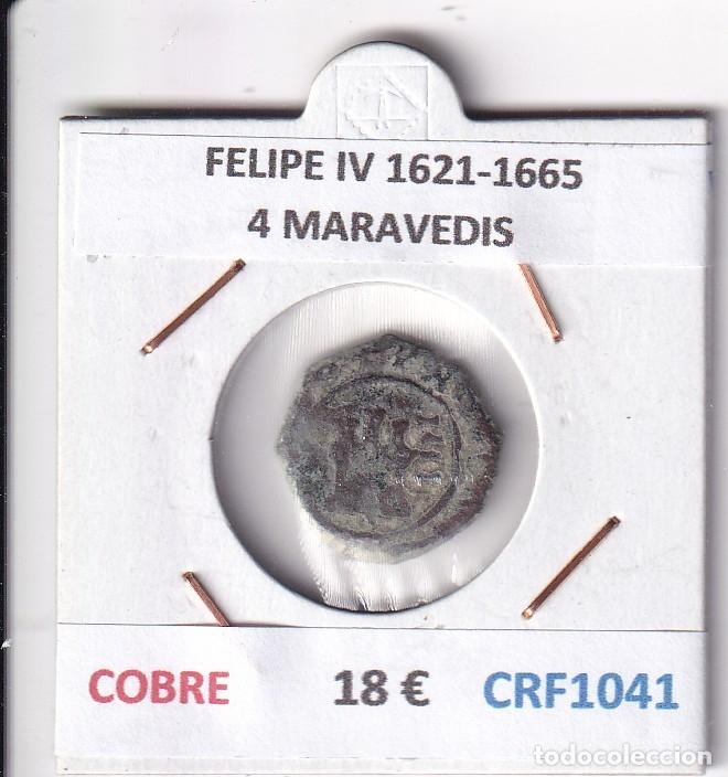 Monedas de Espa&ntilde;a: CRF1041 MONEDA ESPA&Ntilde;A FELIPE IV 1621-1665 4 MARAVEDIS COBRE