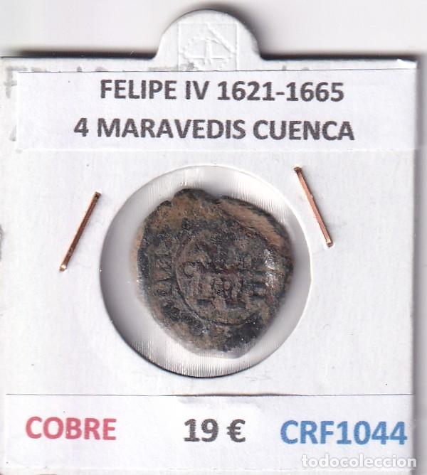 Monedas de Espa&ntilde;a: CRF1044 MONEDA ESPA&Ntilde;A FELIPE IV 1621-1665 4 MARAVEDIS CUENCA COBRE