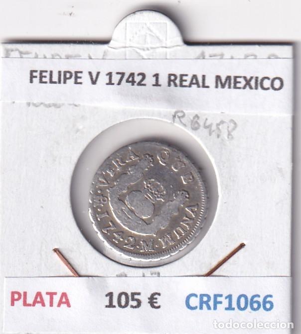 Monedas de Espa&ntilde;a: CRF1066 MONEDA ESPA&Ntilde;A FELIPE V 1742 1 REAL MEXICO PLATA
