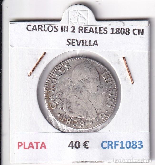 Monedas de Espa&ntilde;a: CRF1083 MONEDA ESPA&Ntilde;A CARLOS III 2 REALES 1808 CN SEVILLA PLATA