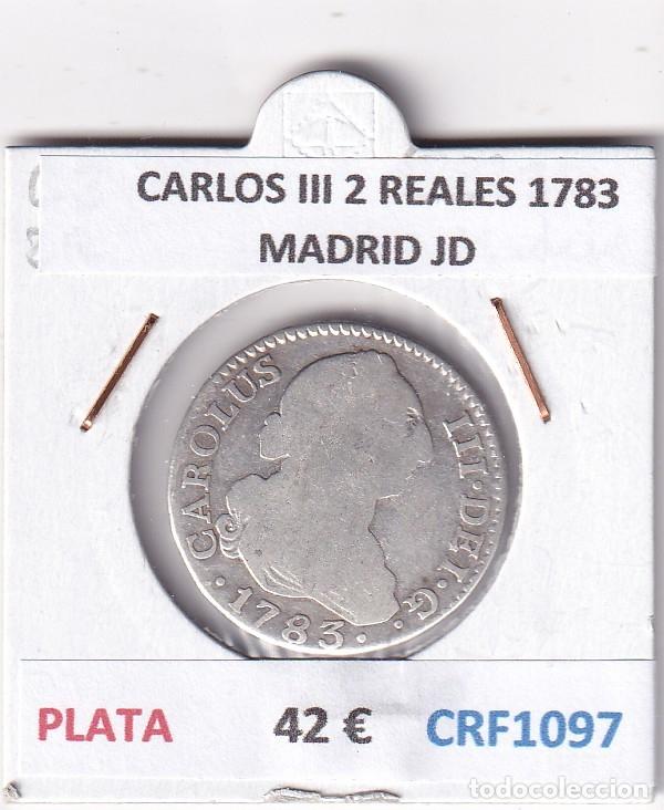 Monedas de Espa&ntilde;a: CRF1097 MONEDA ESPA&Ntilde;A CARLOS III 2 REALES 1783 MADRID JD PLATA