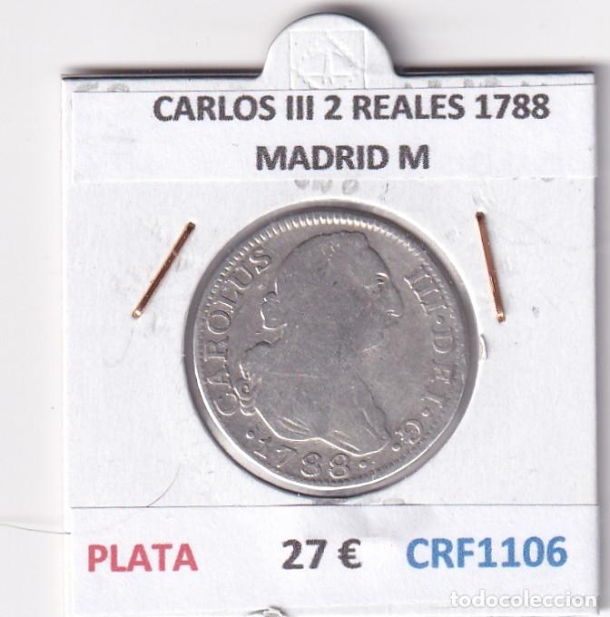 Monedas de Espa&ntilde;a: CRF1106 MONEDA ESPA&Ntilde;A CARLOS III 2 REALES 1788 MADRID M PLATA
