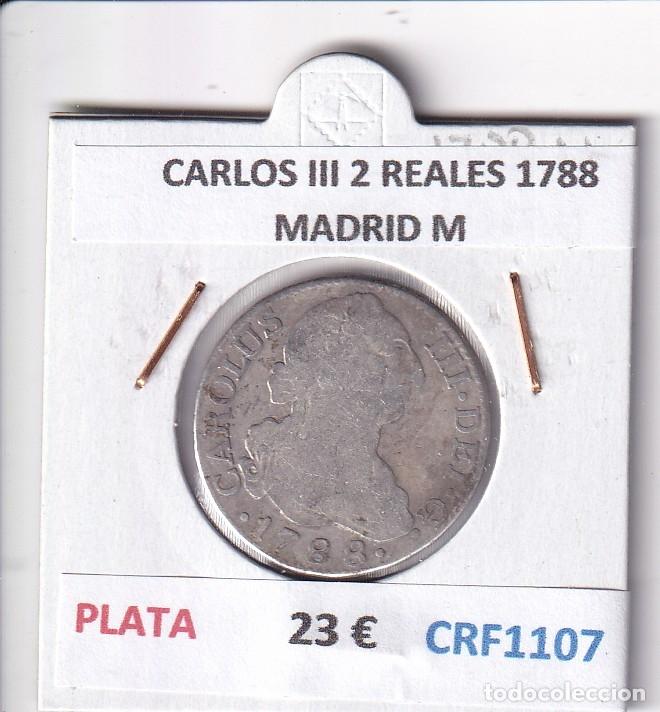 Monedas de Espa&ntilde;a: CRF1107 MONEDA ESPA&Ntilde;A CARLOS III 2 REALES 1788 MADRID M PLATA