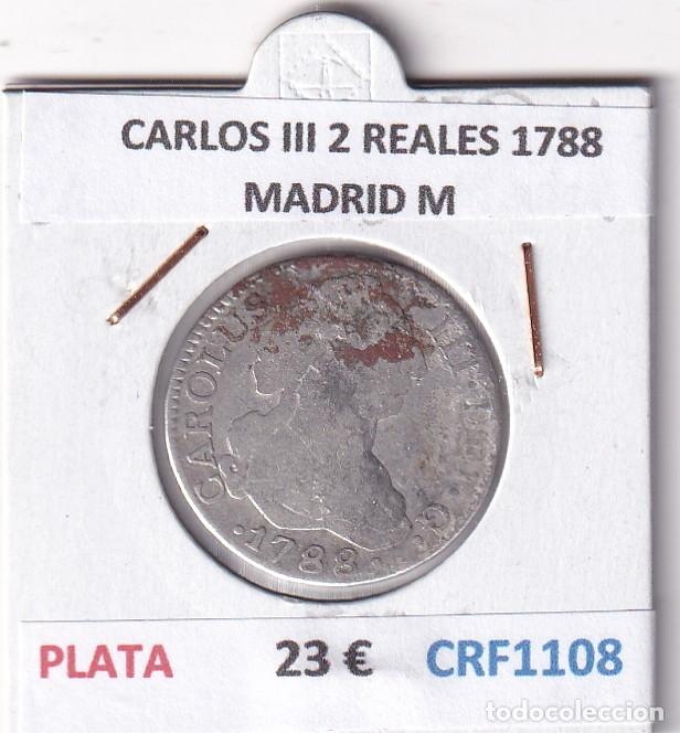Monedas de Espa&ntilde;a: CRF1108 MONEDA ESPA&Ntilde;A CARLOS III 2 REALES 1788 MADRID M PLATA