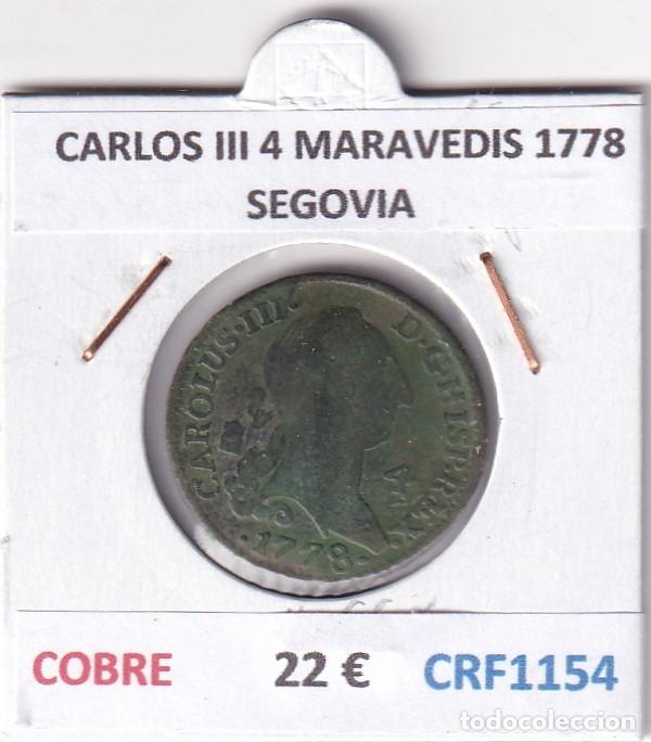 Monedas de Espa&ntilde;a: CRF1154 MONEDA ESPA&Ntilde;A CARLOS III 4 MARAVEDIS 1778 SEGOVIA COBRE