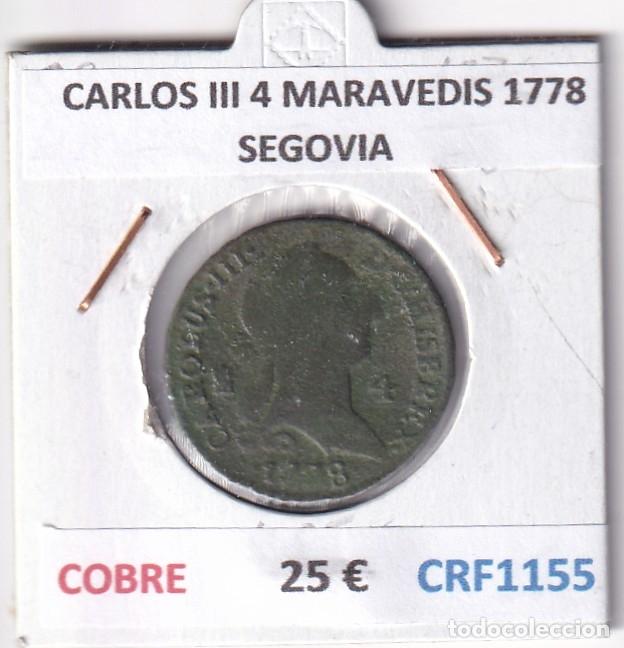 Monedas de Espa&ntilde;a: CRF1155 MONEDA ESPA&Ntilde;A CARLOS III 4 MARAVEDIS 1778 SEGOVIA COBRE