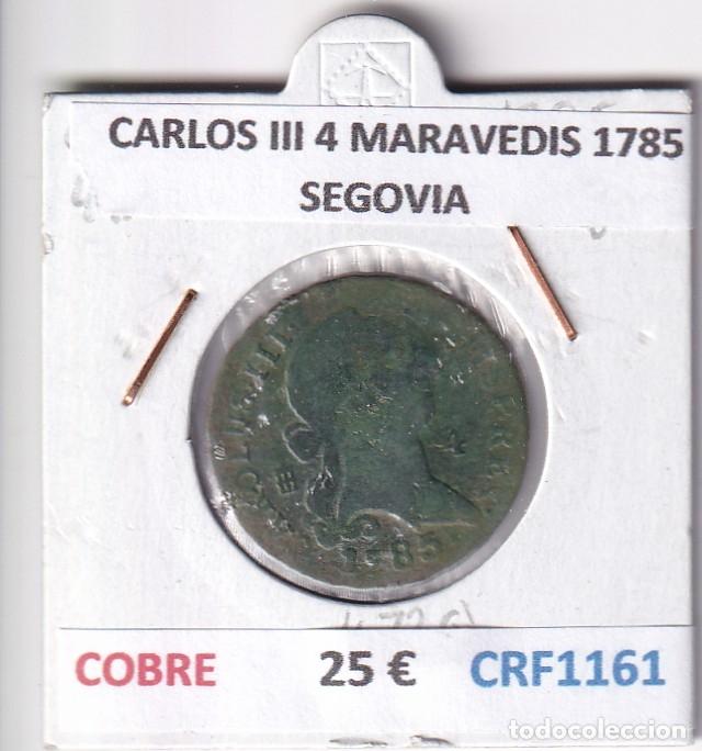 Monedas de Espa&ntilde;a: CRF1161 MONEDA ESPA&Ntilde;A CARLOS III 4 MARAVEDIS 1785 SEGOVIA COBRE