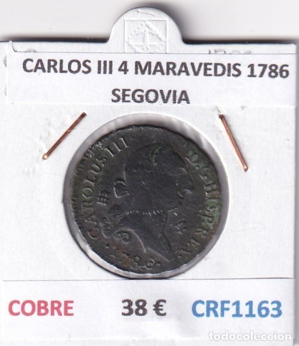 Monedas de Espa&ntilde;a: CRF1163 MONEDA ESPA&Ntilde;A CARLOS III 4 MARAVEDIS 1786 SEGOVIA COBRE