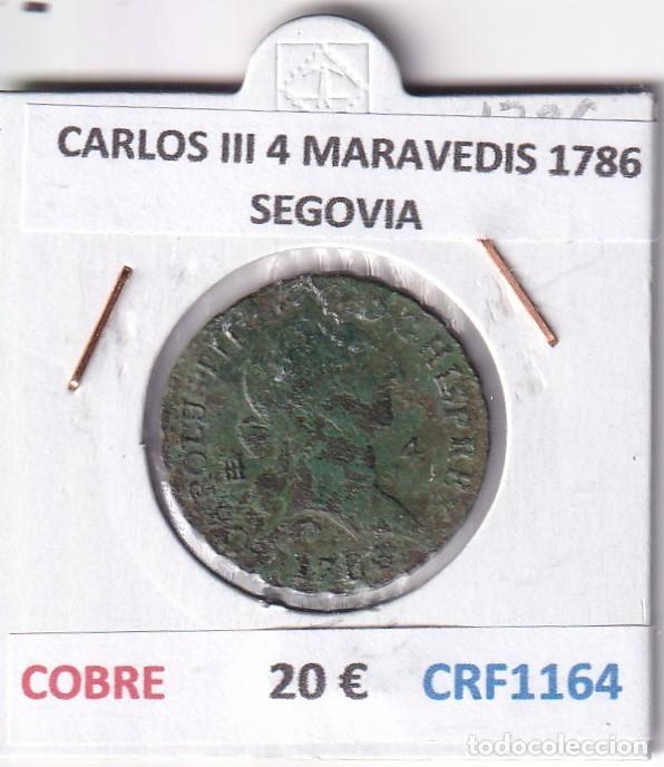 Monedas de Espa&ntilde;a: CRF1164 MONEDA ESPA&Ntilde;A CARLOS III 4 MARAVEDIS 1786 SEGOVIA COBRE