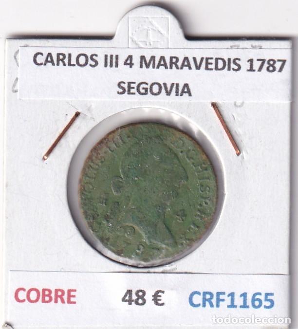 Monedas de Espa&ntilde;a: CRF1165 MONEDA ESPA&Ntilde;A CARLOS III 4 MARAVEDIS 1787 SEGOVIA COBRE