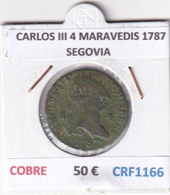Monedas de Espa&ntilde;a: CRF1166 MONEDA ESPA&Ntilde;A CARLOS III 4 MARAVEDIS 1787 SEGOVIA COBRE