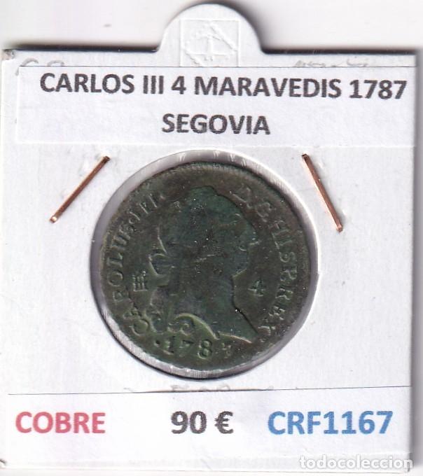 Monedas de Espa&ntilde;a: CRF1167 MONEDA ESPA&Ntilde;A CARLOS III 4 MARAVEDIS 1787 SEGOVIA COBRE