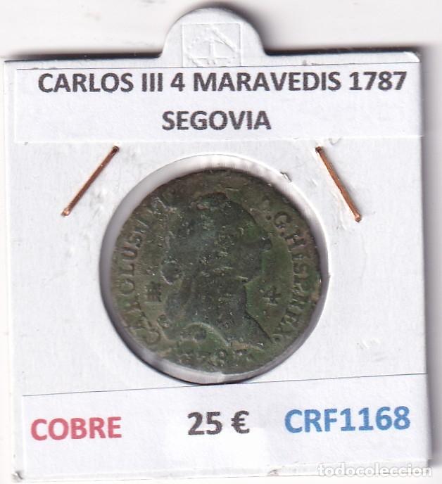 Monedas de Espa&ntilde;a: CRF1168 MONEDA ESPA&Ntilde;A CARLOS III 4 MARAVEDIS 1787 SEGOVIA COBRE