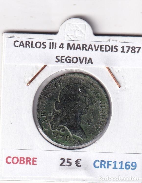 Monedas de Espa&ntilde;a: CRF1169 MONEDA ESPA&Ntilde;A CARLOS III 4 MARAVEDIS 1787 SEGOVIA COBRE