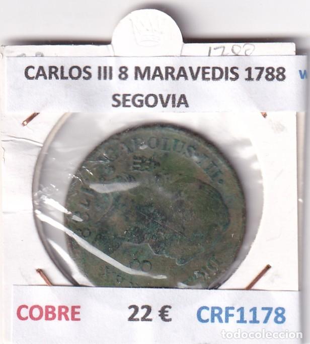 Monedas de Espa&ntilde;a: CRF1178 MONEDA ESPA&Ntilde;A CARLOS III 8 MARAVEDIS 1788 SEGOVIA COBRE