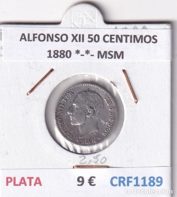 Monedas de Espa&ntilde;a: CRF1189 MONEDA ESPA&Ntilde;A ALFONSO XII 50 CENTIMOS 1880 *-*- MSM PLATA