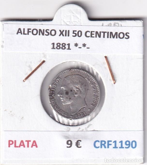 Monedas de Espa&ntilde;a: CRF1190 MONEDA ESPA&Ntilde;A ALFONSO XII 50 CENTIMOS 1881 *-*- PLATA