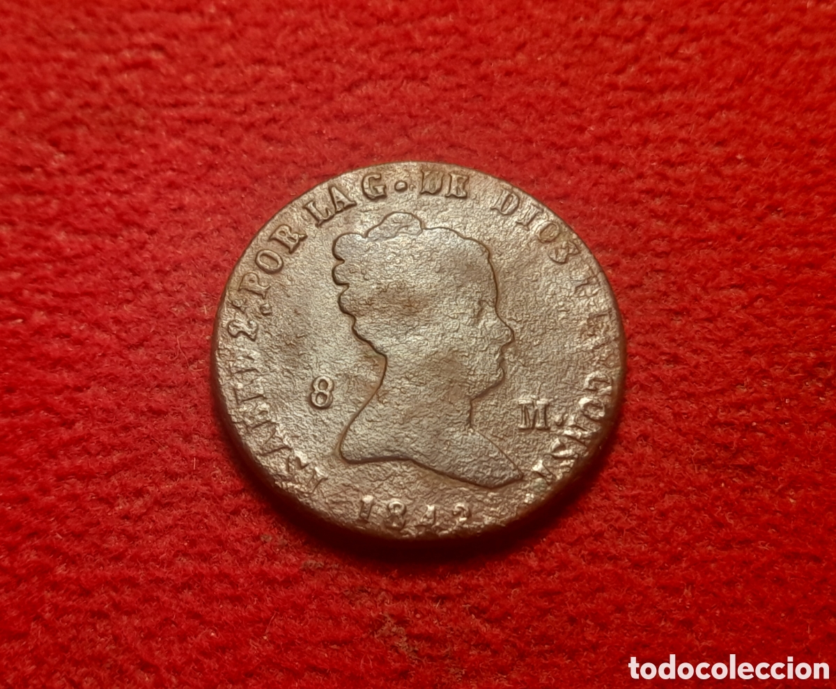 Monedas de Espa&ntilde;a: Moneda 8 Maraved&iacute;es 1842 Segovia