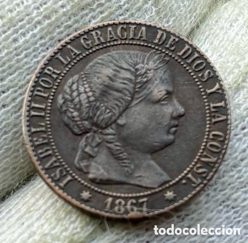 Monedas de Espa&ntilde;a: Moneda 1 C&eacute;ntimo Escudo 1867 Sevilla. Isabel II