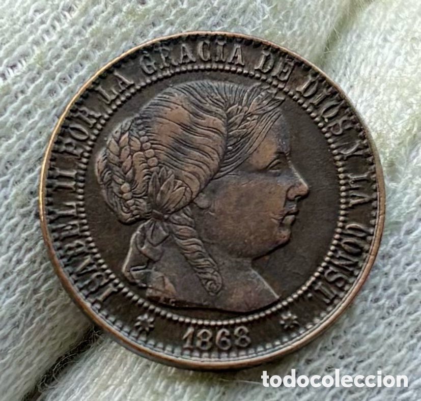Monedas de Espa&ntilde;a: Moneda 1 C&eacute;ntimo Escudo 1868 Sevilla. Isabel II