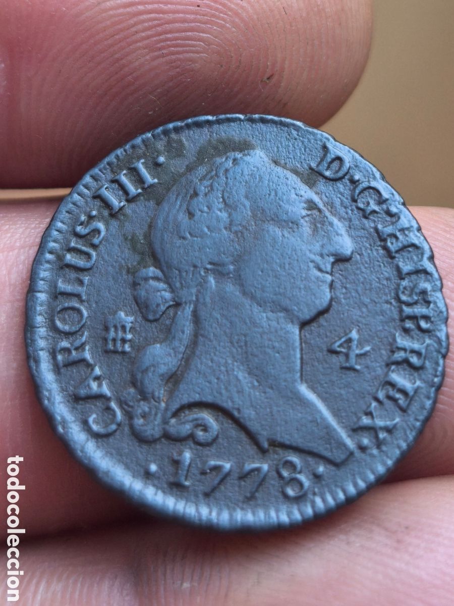Monedas de Espa&ntilde;a: Carlos III 1778 4 maravedis Segovia