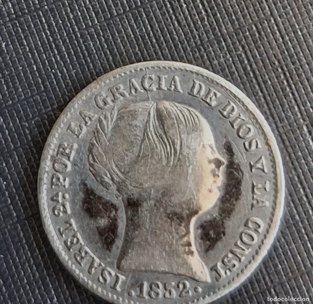 Monedas de Espa&ntilde;a: Moneda de plata 1 Real Isabel II 1852