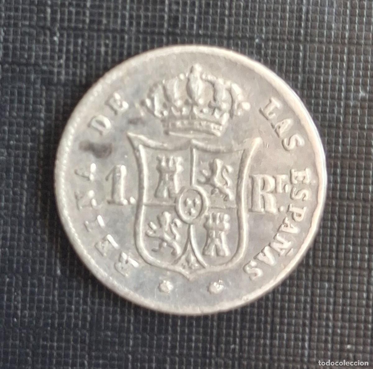 Monedas de Espa&ntilde;a: Moneda de plata 1 Real Isabel II 1852 - Foto 2