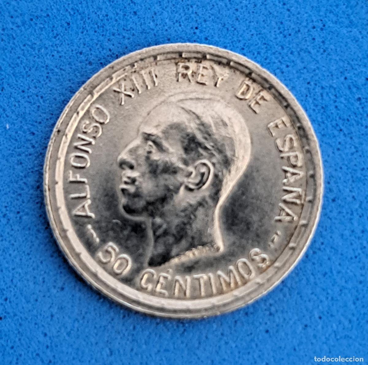Monedas de Espa&ntilde;a: MONEDA DE PLATA - ALFONSO XIII - A&Ntilde;O 1926 - 50 C&Eacute;NTIMOS - GRABADOR; VAQUER