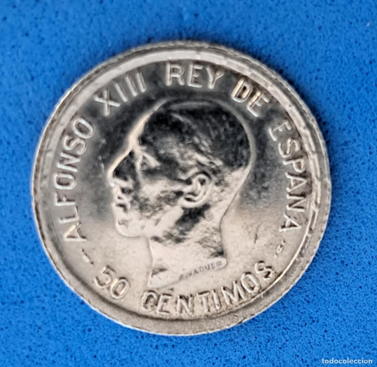Monedas de Espa&ntilde;a: MONEDA DE PLATA - ALFONSO XIII - A&Ntilde;O 1926 - 50 C&Eacute;NTIMOS - GRABADOR; VAQUER