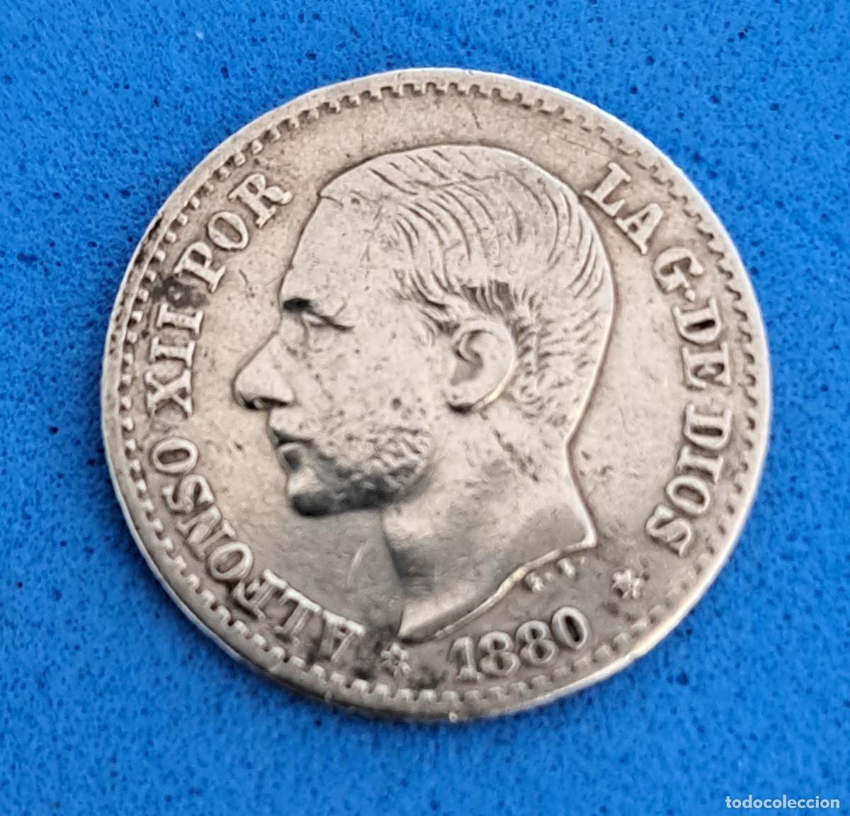 Monedas de Espa&ntilde;a: MONEDA DE PLATA - ALFONSO XII - A&Ntilde;O 1880 - 50 C&Eacute;NTIMOS