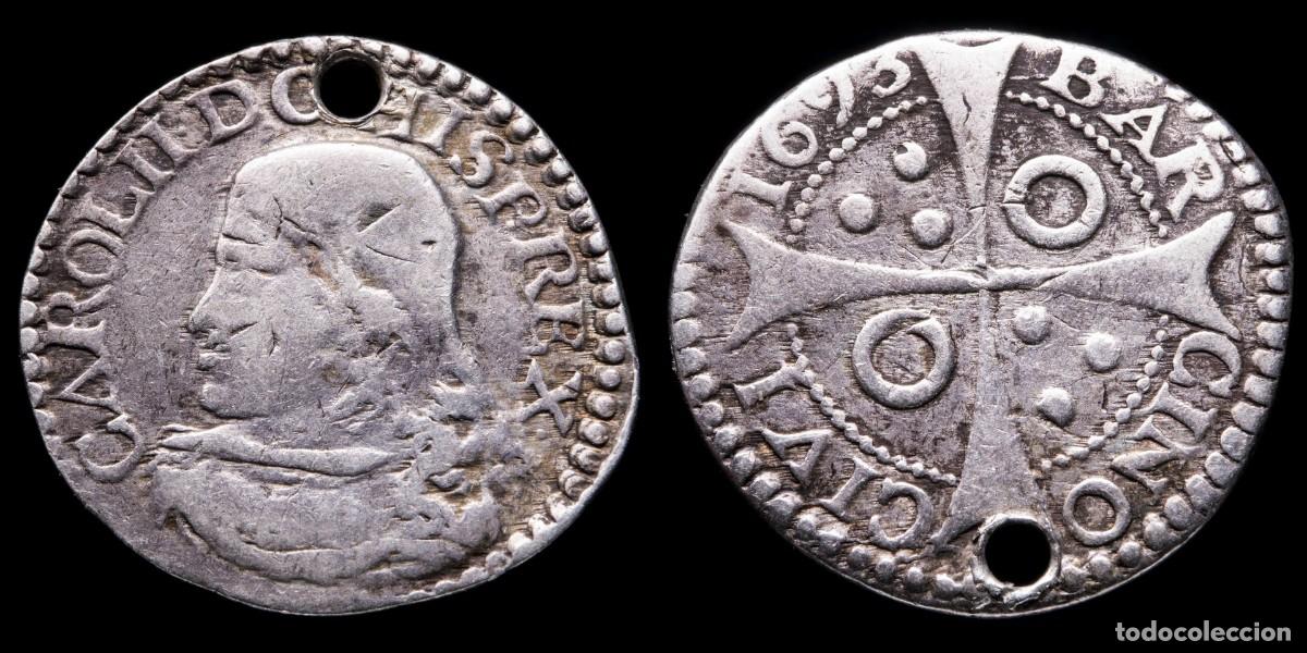 Monedas de Espa&ntilde;a: 1693, Silver Croat Charles II, Barcelona Mint - 19 mm / 2,24 gr.