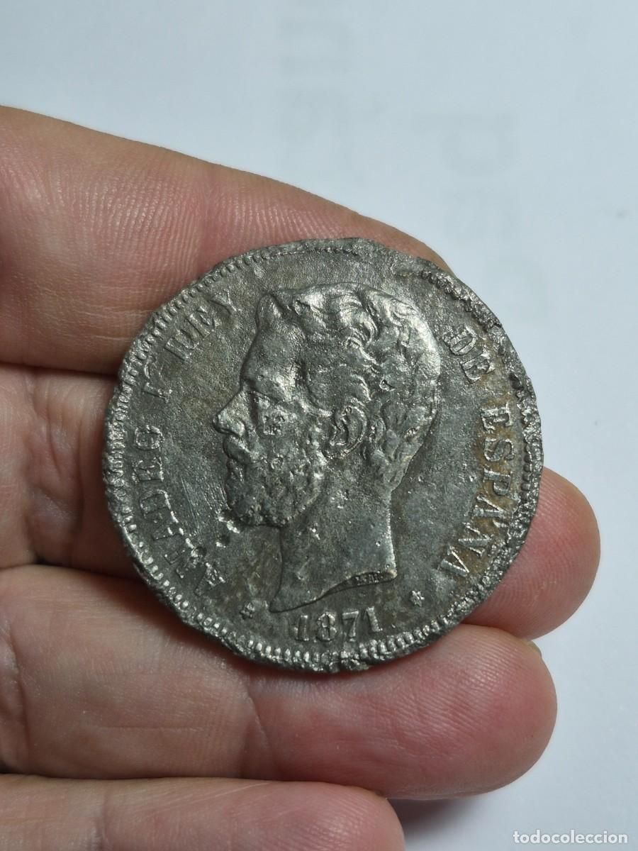Monedas de Espa&ntilde;a: NT/ AMADEO I 5 PESETAS FALSA EPOCA CALAMINA 17,66 GRS (E1393)