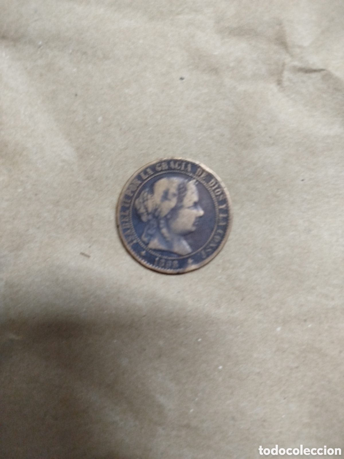 Monedas de Espa&ntilde;a: Isabel ll 2 c&eacute;ntimos y medio de escudo
