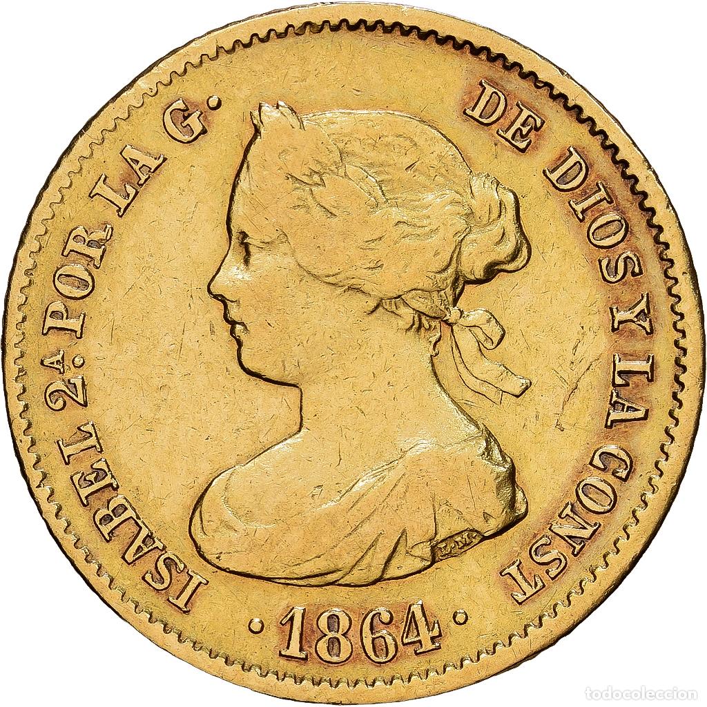 Monedas de Espa&ntilde;a: [#1121681] Espa&ntilde;a, Isabel II, 40 Reales, 1864, Madrid, Oro, MBC, KM:618.1